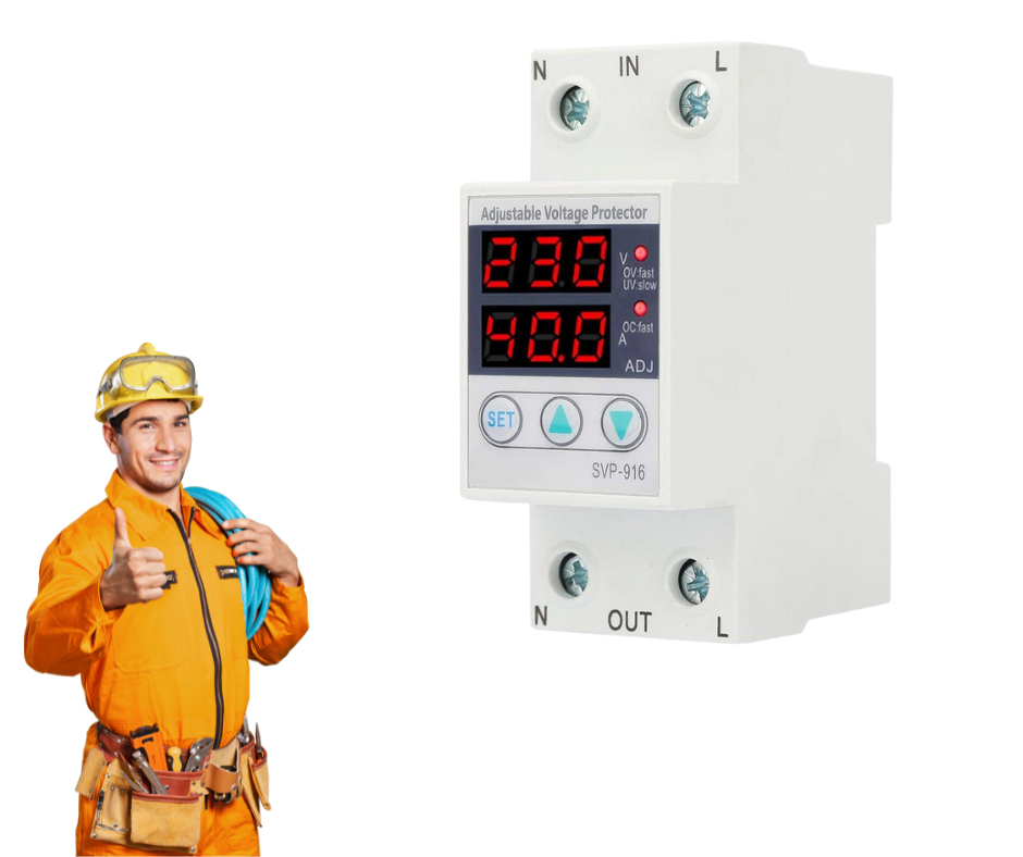 Releu de protectie tensiune, Protectie supratensiune, Protectie subtensiune, Monitorizare tensiune, Smart, Digital, Monofazat, Recuperare automata